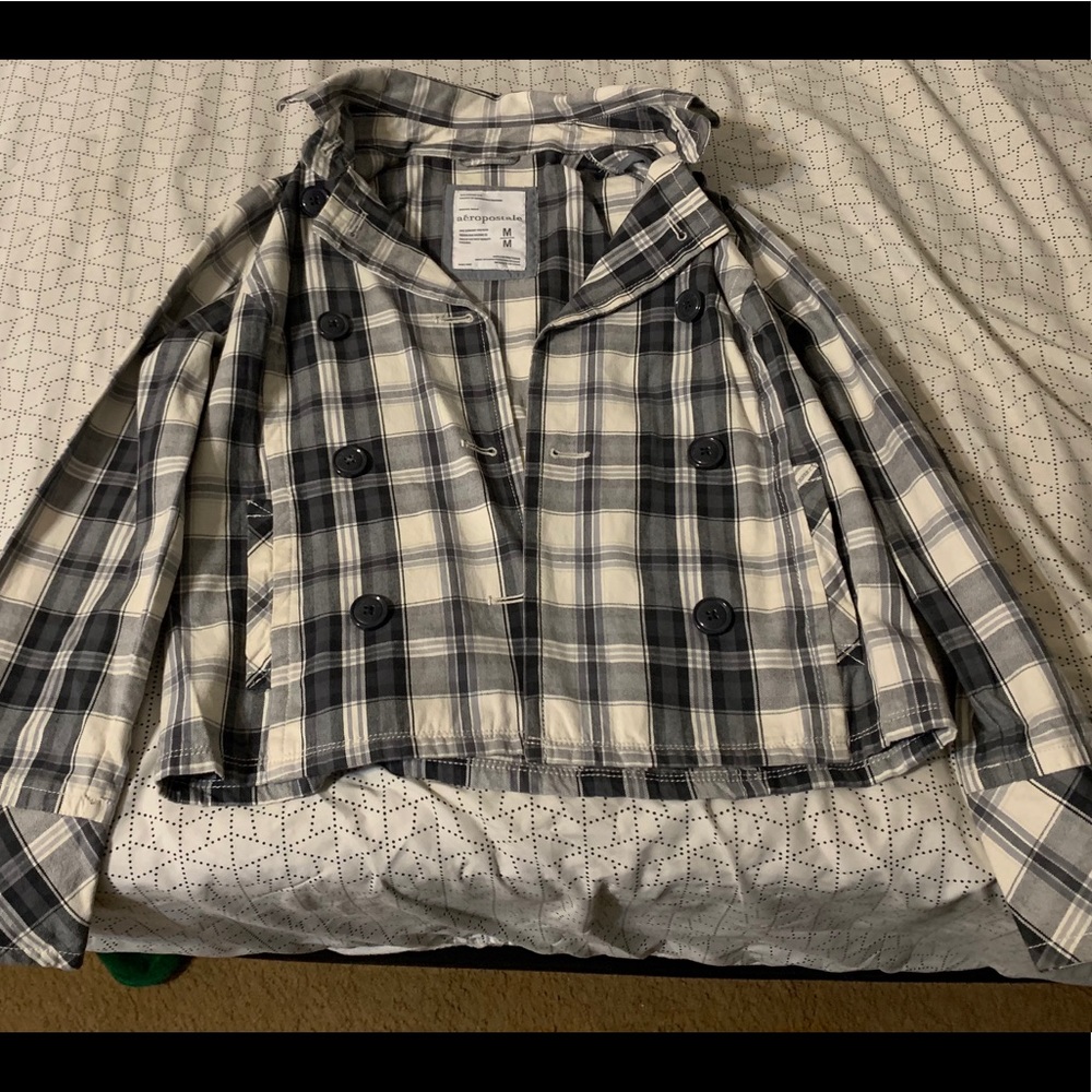 Women’s Black & White Plaid Aeropostale Jacket
